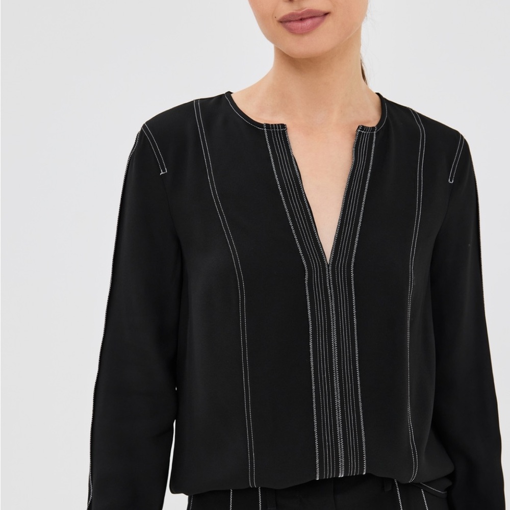 Ulla Johnson Black V-Neck Women's Top